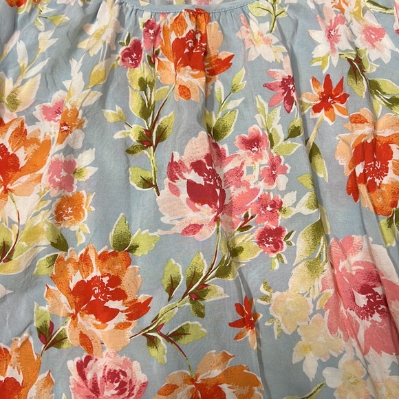 J. Jill Open Shoulder Light Blue Floral Blouse Like New - Picture 2 of 8